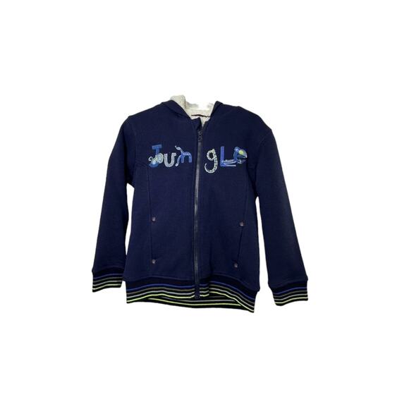 Sergent Major JUNGLE Navy Blue Fleece Lined Full-Zip Hoodie Jacket Youth Size 5 - Picture 1 of 8